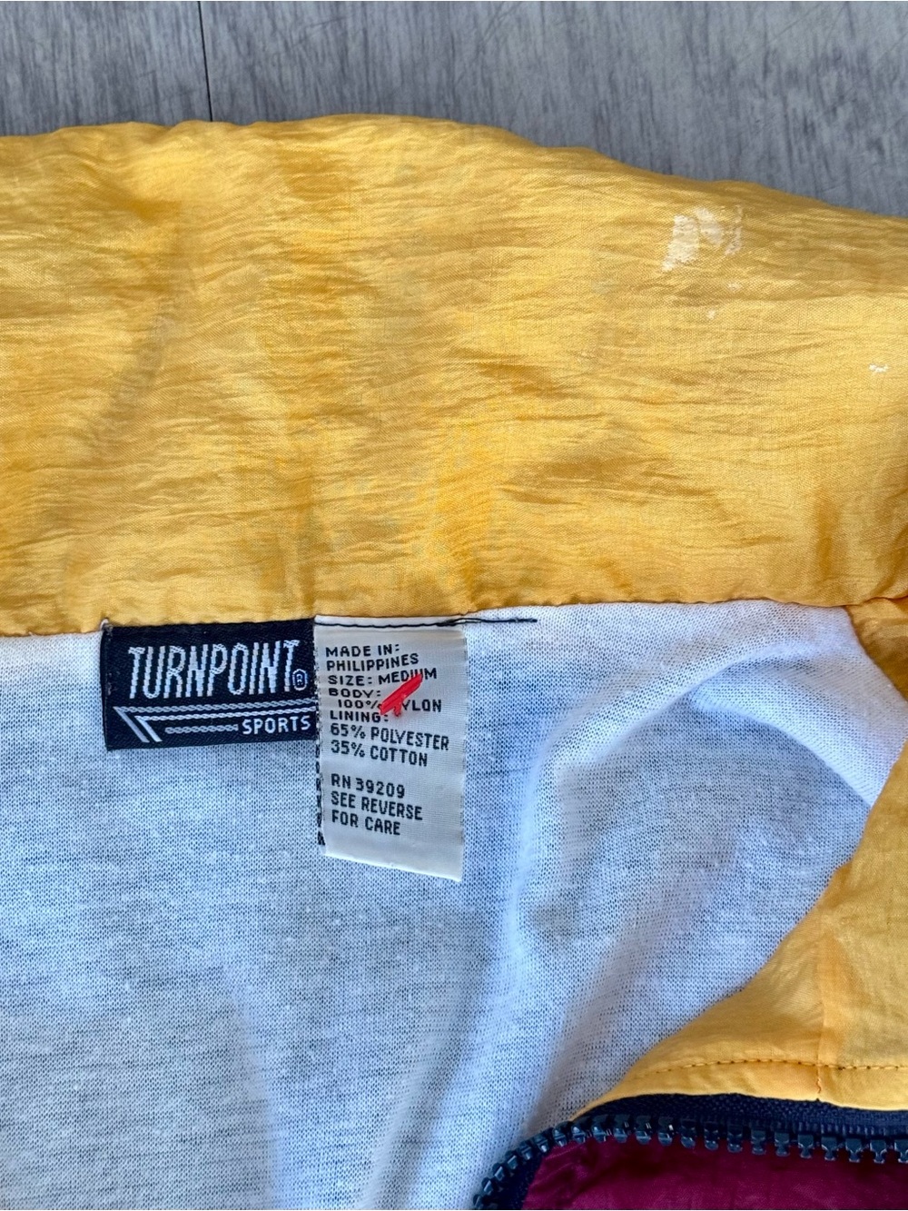 Vintage Rare Turnpoint Sports 90s Colorblock Windbreaker Jacket Medium - Picture 6 of 6